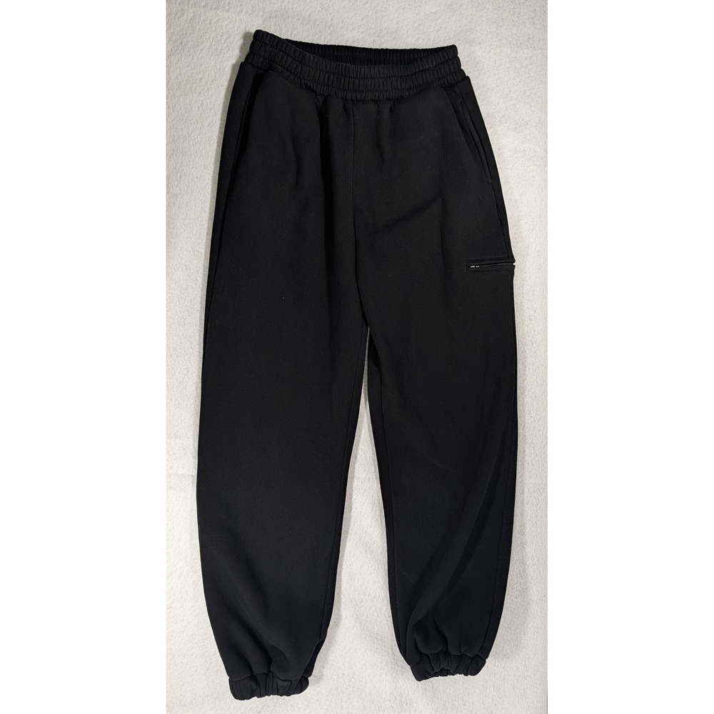 Comfrt Mens Heavyweight Fleece Jogger Sweatpants Black Size Medium Unisex